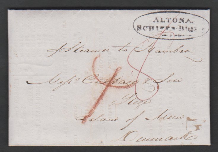 Los 1202 - "Altona Schiffsbrief", 1840, Ovalstempel auf sehr frühem Schiffsbrief von Hull/England via Altona nach Dänemark