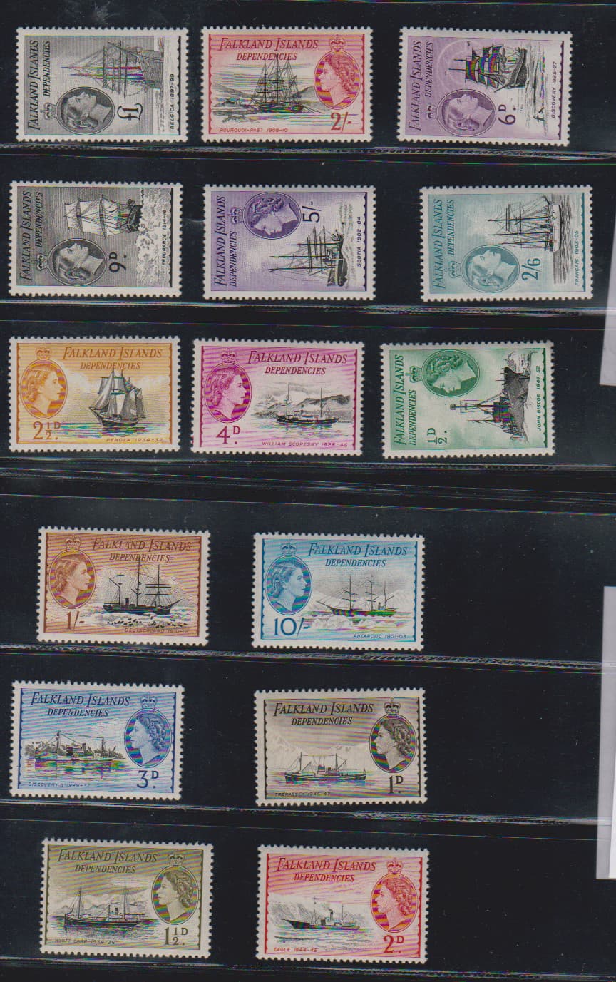 Los 7917 - Falkland-Inseln, 1954, Schiffe postfrisch, Mi. 300,-