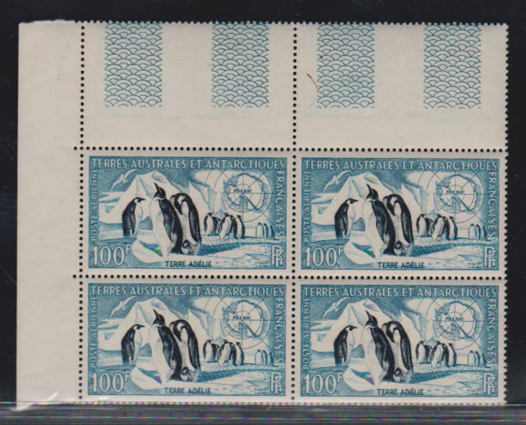 Los 7919 - Französische Antarktis (TAAF), 1956, Pinguine per vier postfrisch. Mi. 400,-