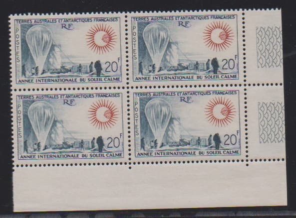 Los 7920 - Französische Antarktis (TAAF), 1963, Sonnenjahr in postfrischen Eckrand-Viererblöcken, Mi. 800,-