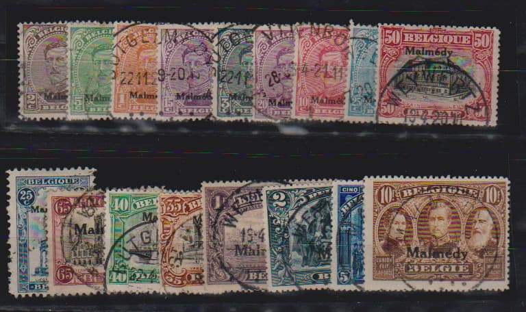 Los 6344 - Belgische Militärpost im Rheinland, "Malmedy", kpl. gest. Serie, Mi. 200,-