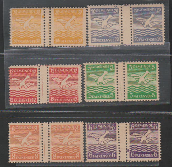 Los 6527 - Falkensee, Ortswappen in postfrischen waager. Zwischenstegpaaren, Mi. 420,-