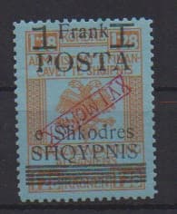 Los 7833 - 1 Fr., Abart "kopfstehender roter Aufdruck" tadellos ungebraucht