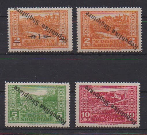 Los 7837 - 1 bis 10 Q., Abart "kopfstehender Aufdruck" tadellos ungebr.