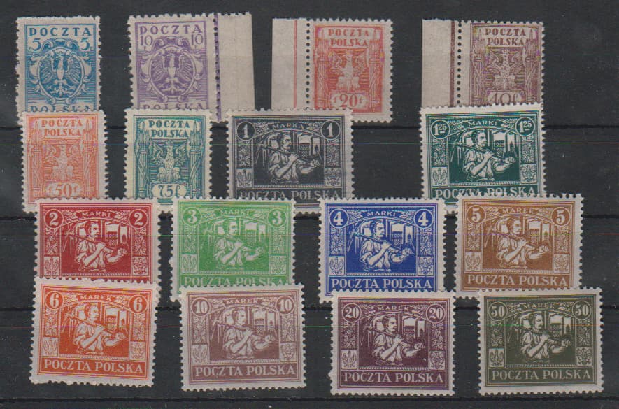 Los 6230 - Reguläre Ausgabe 1922, 5 F. bis 50 M. tadellos postfrisch, Mi. 180,-