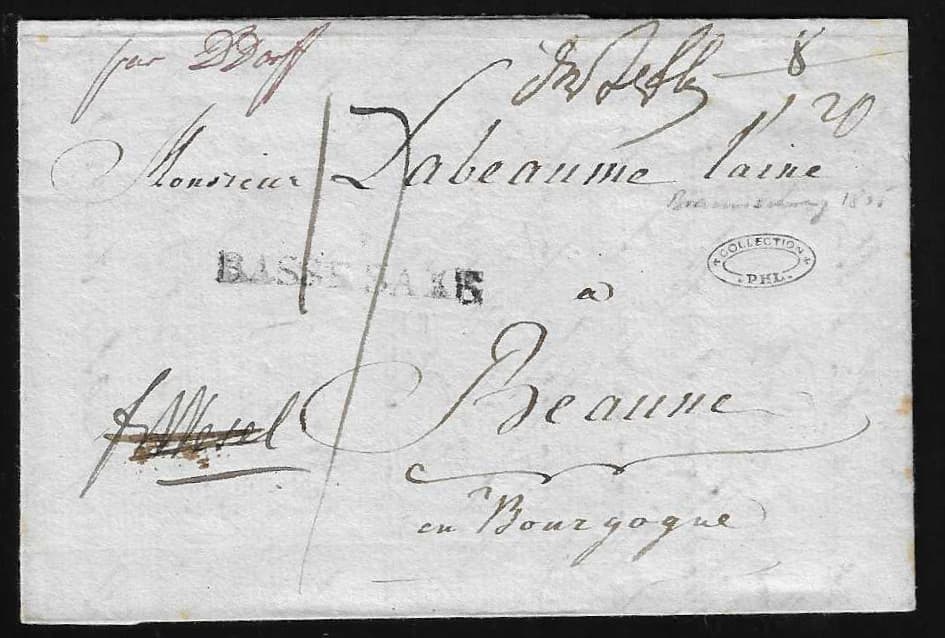 Los 1007 - "Braunschweig-Frankreich", 1805, zwei Briefe nach Beaune bzw. Bordeaux, hs. "fr. D' dorf" und je L1 "BASSE SAXE"